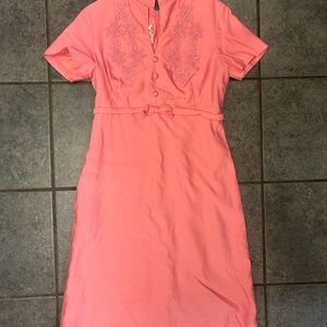 Chic Pink Floral Midi Dress